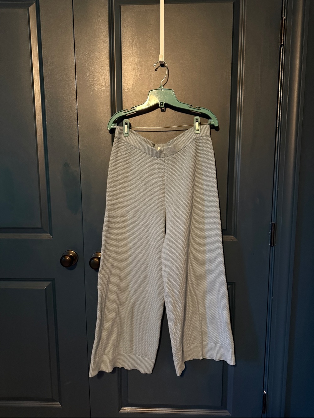Knit XL Wide-Leg Pants in Light Blue